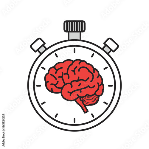 Stopwatch with brain illustration representing World Stroke Day  