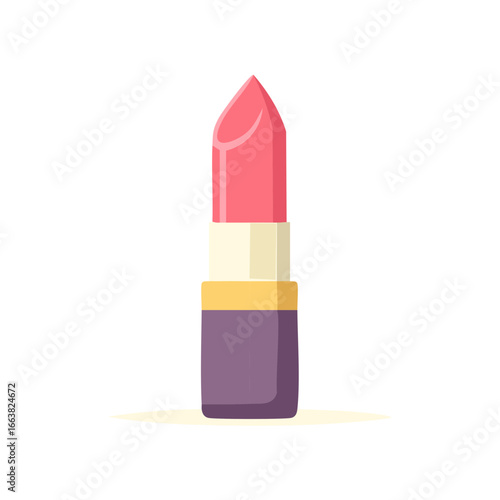 Fashionable lipstick tube with pink color for glamourous makeup and cosmetic applications