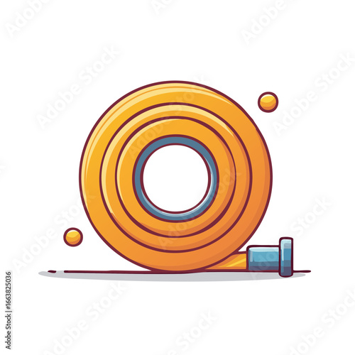 Garden Hose Coil Cartoon Illustration Watering Gardening Equipment