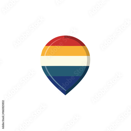 Stylized Red Yellow Cream and Blue Icon Pointing Downward Represents a location Free Download Stylized Red Yellow Cream and Blue Icon Pointing Downward Represents a location - GFXLoad