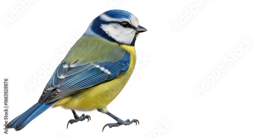 Schilderij op canvas Isolated Eurasian Blue Tit Bird
