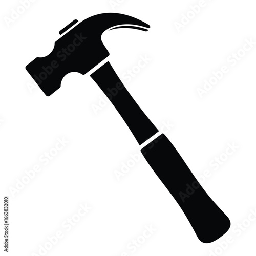 Classic claw hammer silhouette for construction diy and repair projects professional tool graphic silhouette