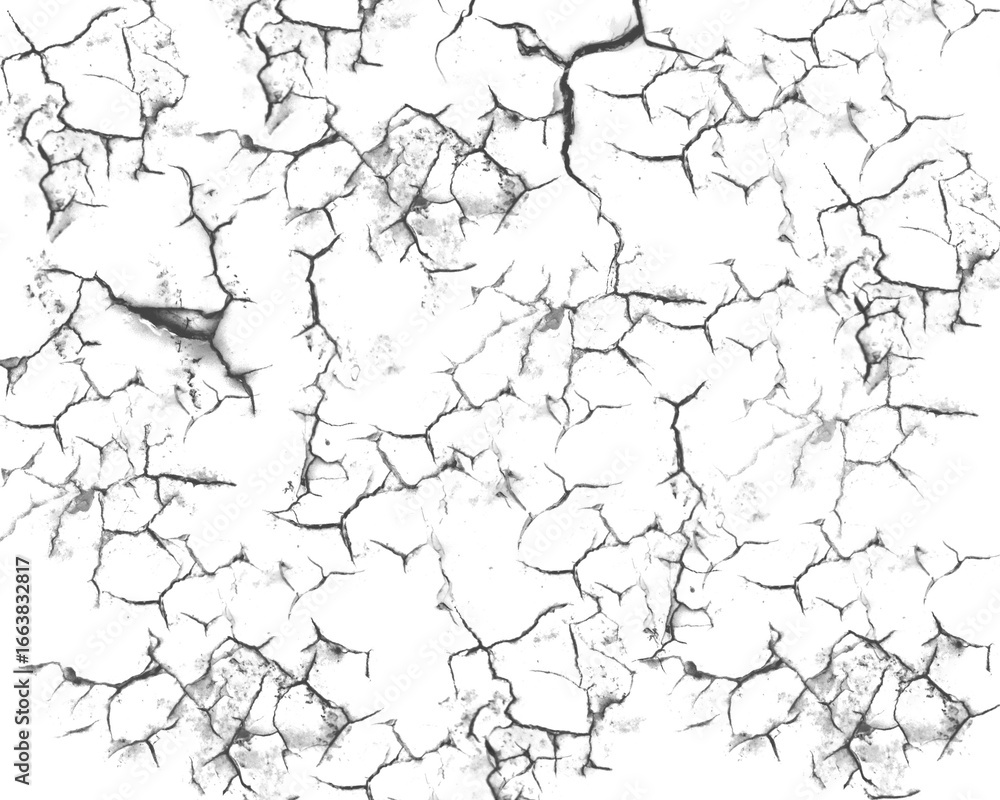Obraz premium Cracked dry surface texture isolated on transparent background