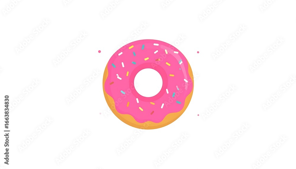 Obraz premium Pink glazed donut illustration (1)