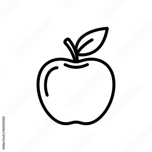 Wallpaper Mural Vector icon of an apple with a leaf   Torontodigital.ca