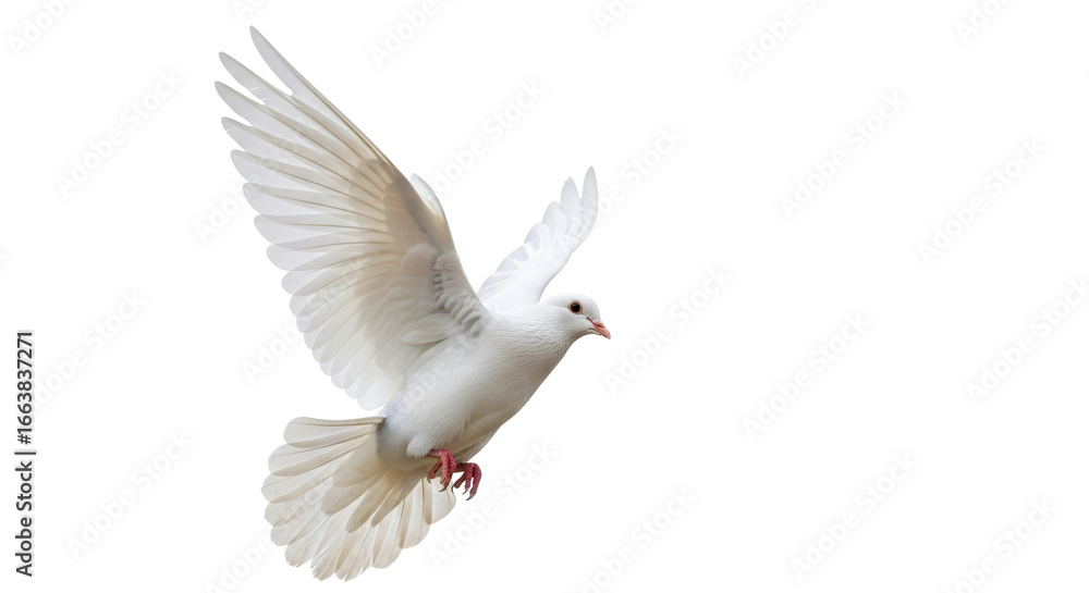 Fototapeta premium Isolated White Dove in Flight