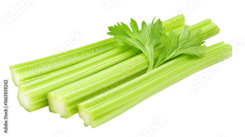 Celery Sticks with Leaves for Healthy Snack
