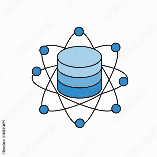 Database atom concept illustration