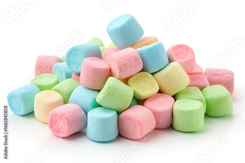 Colorful mini marshmallows isolated