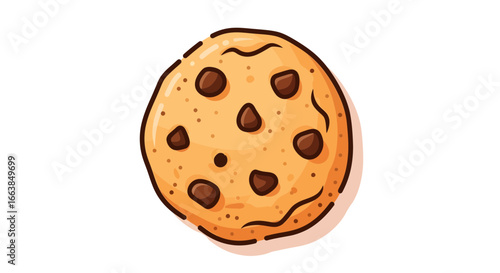 Delicious Chocolate Chip Cookie, Mouthwatering Treat, Baked Goodies, Culinary Delight, Whimsical Style, Top View, Fun Concept