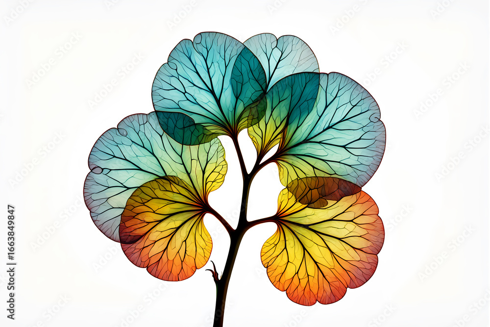 Translucent botanical structure with vibrant gradient hues abstract colorful Translucent botanical structure with vibrant gradient hues abstract colorful