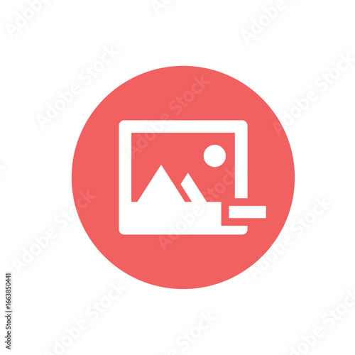 Icon of Image Delete: A minimalistic visual icon, comprising an image frame and minus symbol.