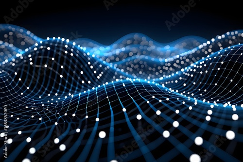 Abstract Blue Digital Network Landscape technology