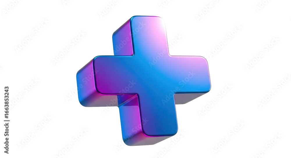 Obraz premium Isolated 3D Rendered Plus Sign
