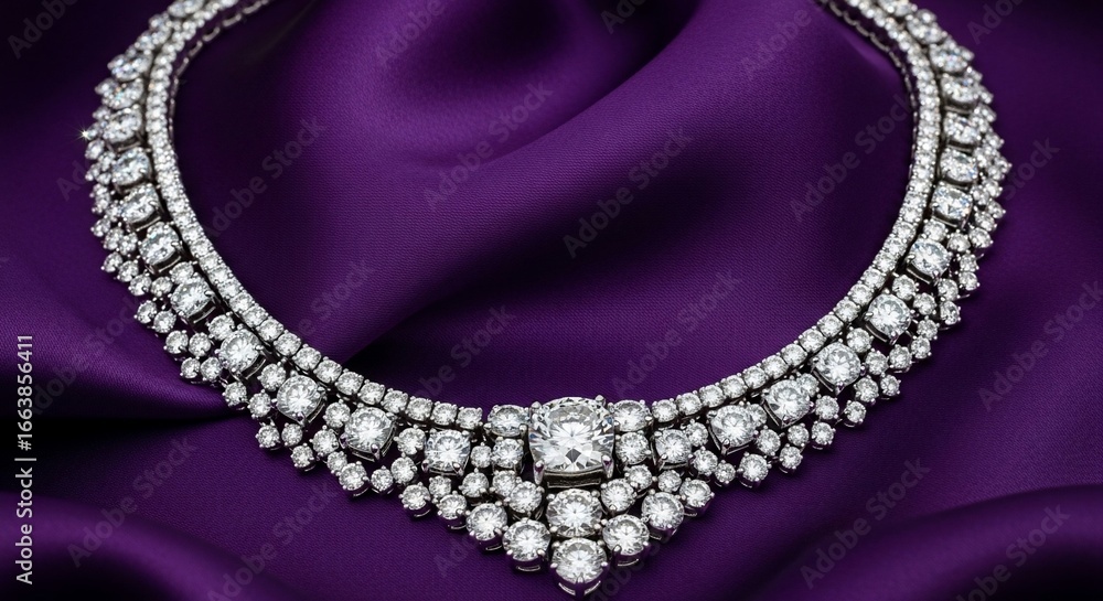 Obraz premium Radiant Diamond Necklace: A Symphony of Sparkle
