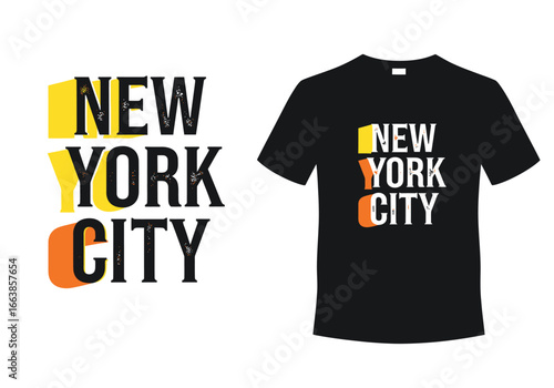 Retro Style Bold Typography New York City Graphic T Shirt Design