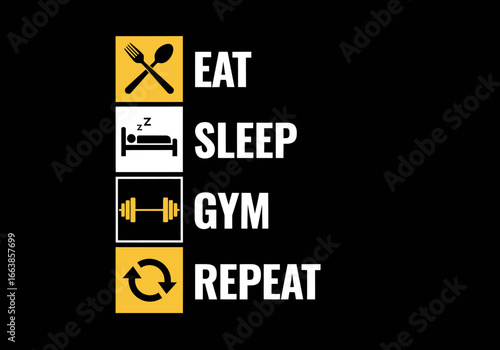 The Daily Cycle Of Fitness Enthusiasts Eat Sleep Gym Repeat Motivation And Lifestyle