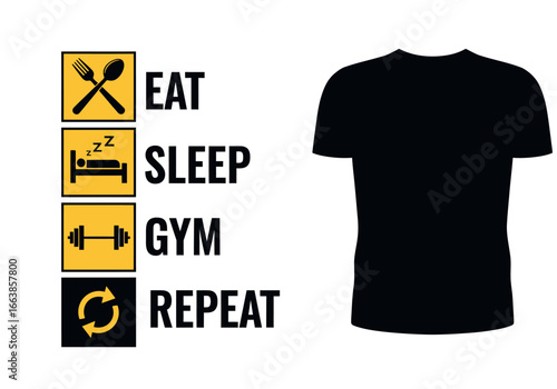 Eat Sleep Gym Repeat Classic T Shirt For Men And Women Fitness Workout Motivation Humor Gym Lover Gift Idea