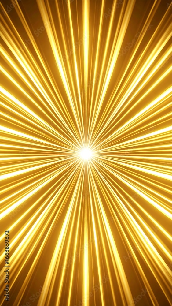 Obraz premium Golden radial burst radiating light