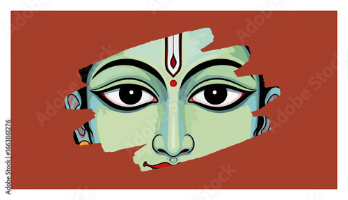 Artistic Lord Rama face vector illustration