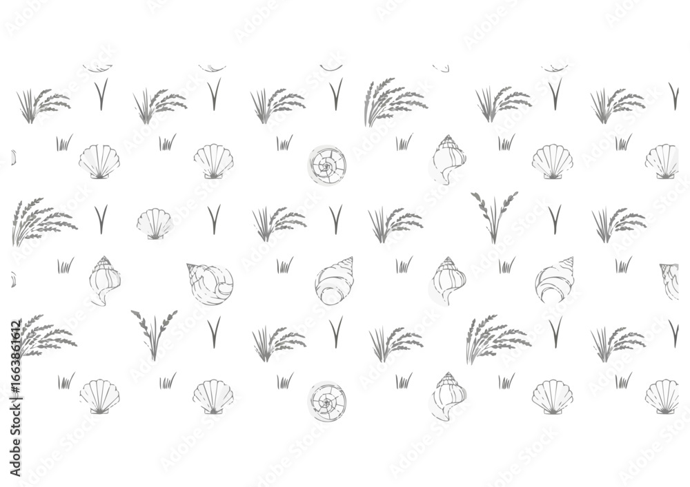 Fototapeta premium Cute cartoon seashell character illustration with pastel colors and a happy face