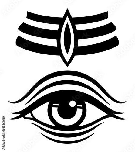 Shiva third eye symbol vector illustration