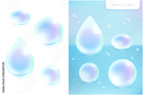 きらきらした水滴・水玉・潤い玉