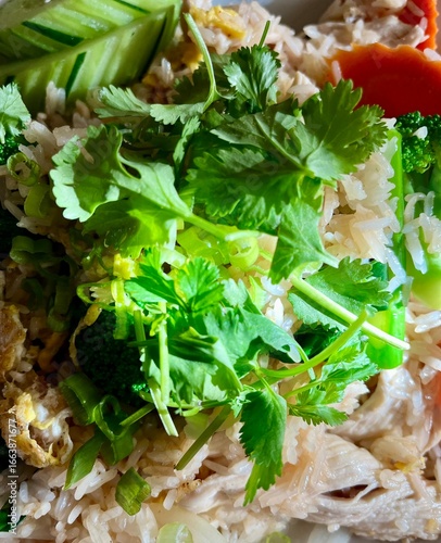 Thai chicken fried rice with celery top