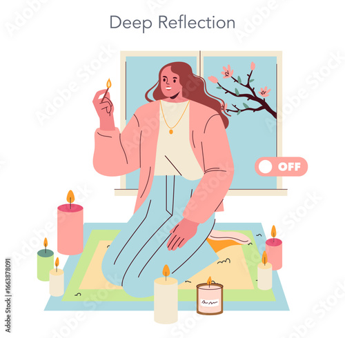 Digital Detox. Flat Vector Illustration