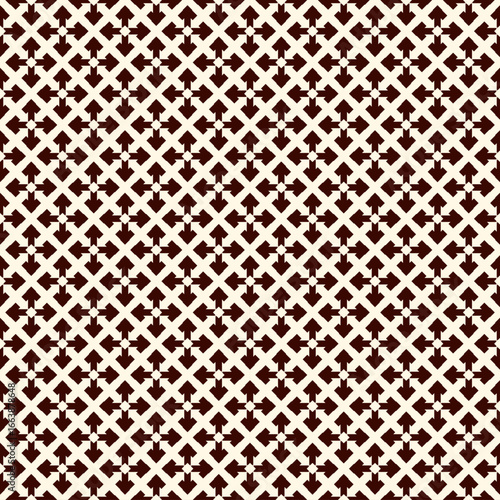 Ancient seamless pattern. Oriental tracery window ornament. Arabesque mosaic surface print. Repeated crosses motif background. Eclectic ornamental wallpaper. Vector abstract digital paper