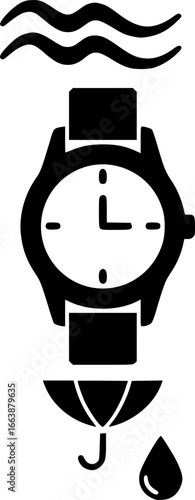 Waterproof Watch Icon Vector Illustration