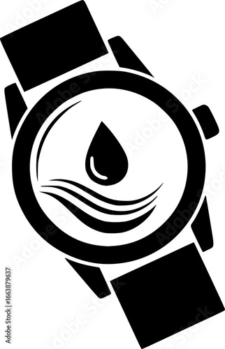 Waterproof Watch Icon Vector Illustration