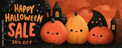 Halloween sale: cute pumpkin banner