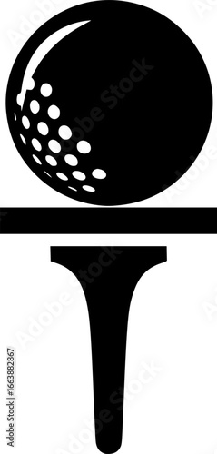 golf ball tee icon vector illustration