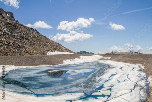 winter mountain landscape at Mölltaler Gletscher in Austria