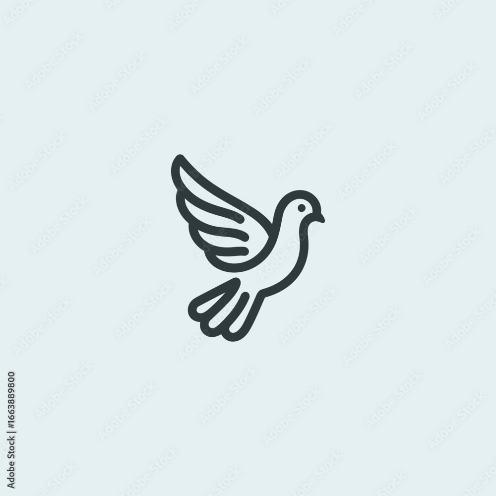 Obraz premium Simple minimalist pigeon logo line illustration.