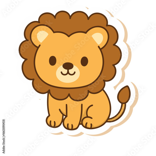 A kawaii lion icon, representing a cute and powerful animal, often used for playful or wildlife themes.