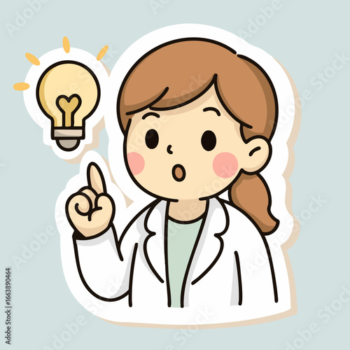 A kawaii doctor idea sticker, representing healthcare with a fun and approachable design.
