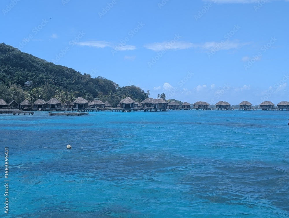 Fototapeta premium Bora bora, bora, tahiti, polynesie française, les bungalows