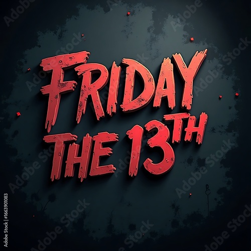 Friday the 13th Red Text on Dark Background