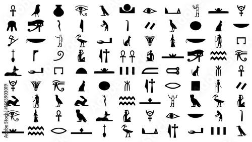 Photos Hieroglyphics, symbols of Egyptian civilization