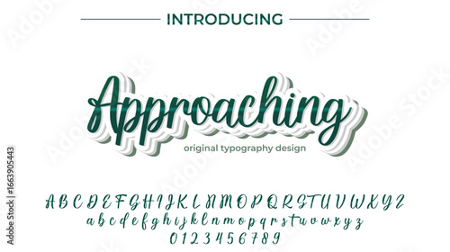 Approaching Font Stylish brush painted an uppercase vector letters, alphabet, typeface