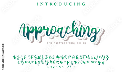 Approaching Font Stylish brush painted an uppercase vector letters, alphabet, typeface
