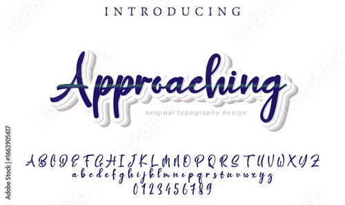 Approaching Font Stylish brush painted an uppercase vector letters, alphabet, typeface