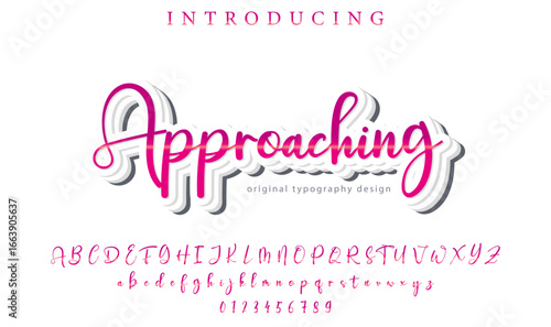 Approaching Font Stylish brush painted an uppercase vector letters, alphabet, typeface