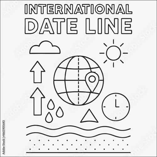 Geographical topic international date line.