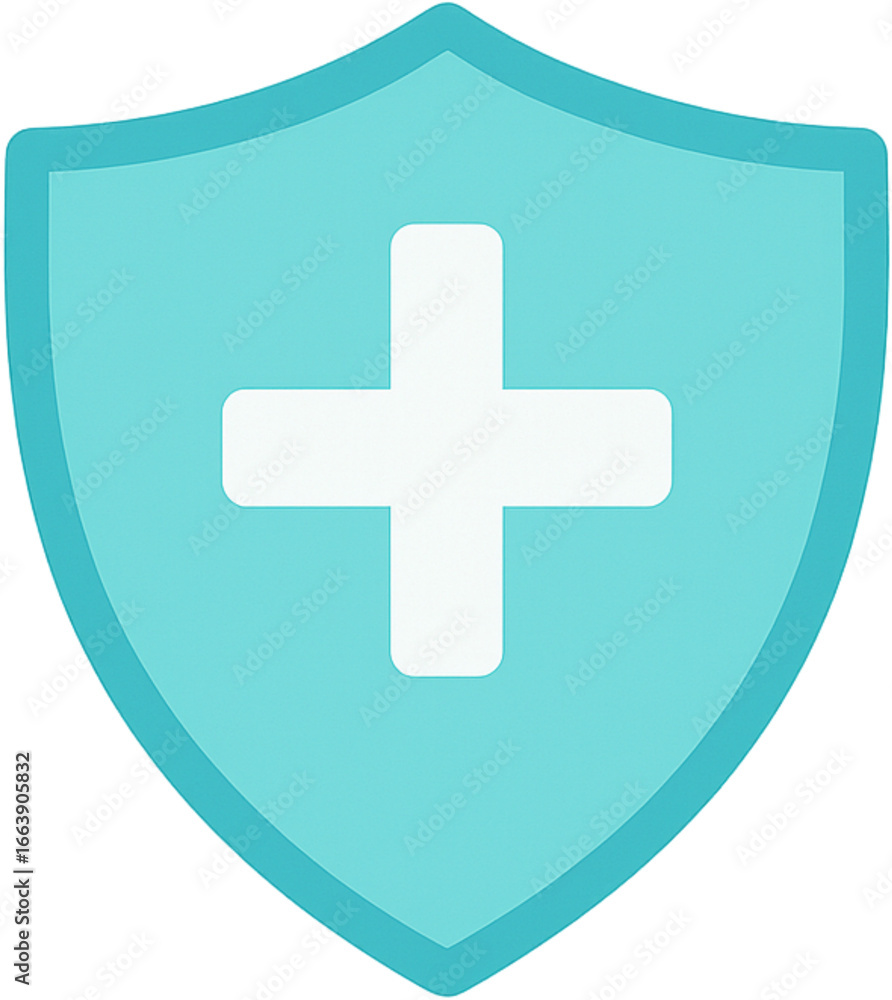 Fototapeta premium Blue Medical Shield Icon Illustration