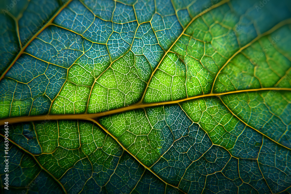 Obraz premium leaf texture, leaf background with veins and cells