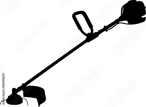 Isolated Gardening Tool String Trimmer Silhouette Vector Illustration