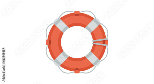 Vibrant lifebuoy illustration conveying safety and assistance, perfect for nautical and crisis rescue themed designs and promotions